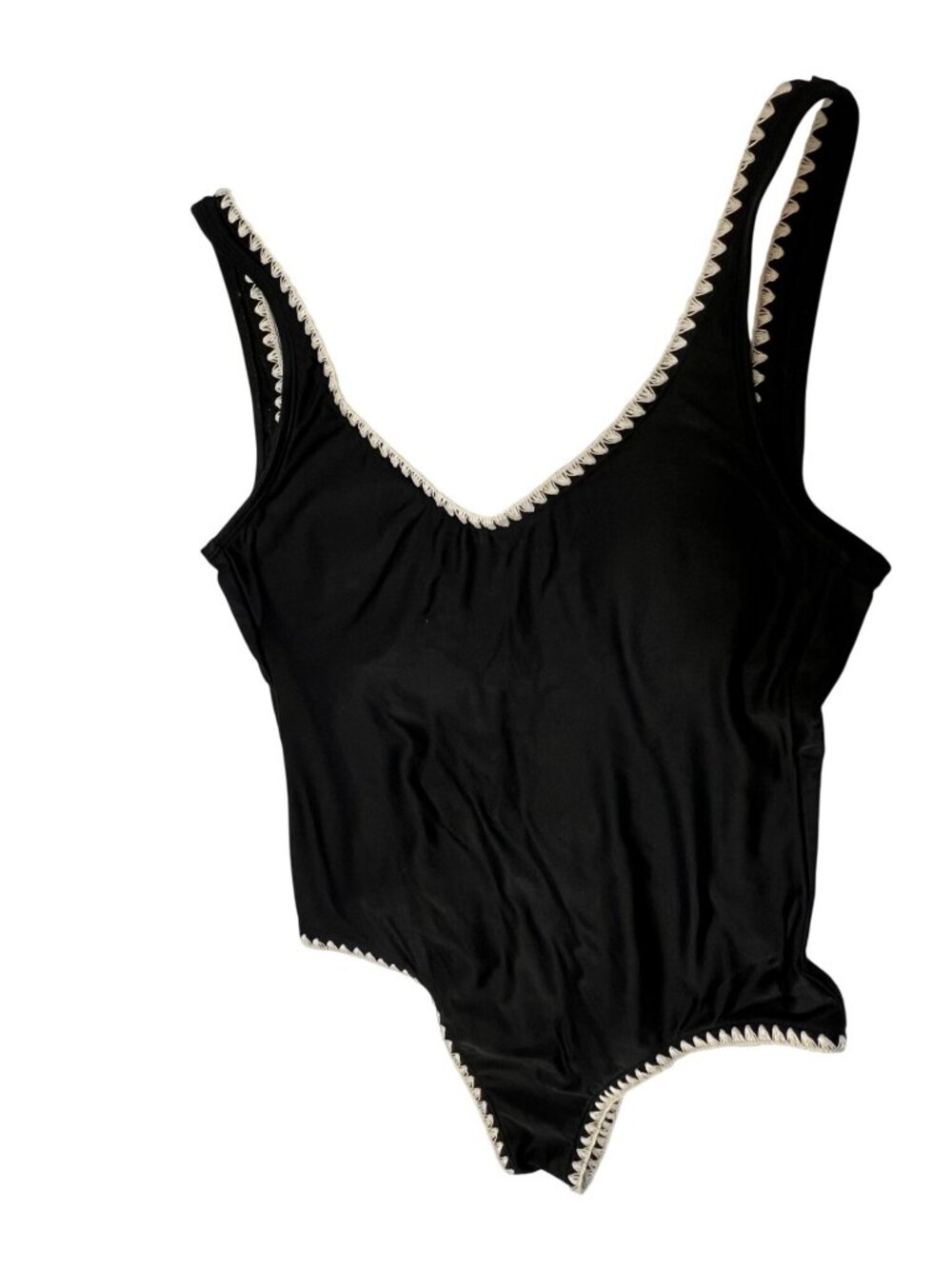 Mossimo Womens Black One-Piece Swimsuit With Crochet Trim Size M Nylon/Spandex B - Picture 3 of 14